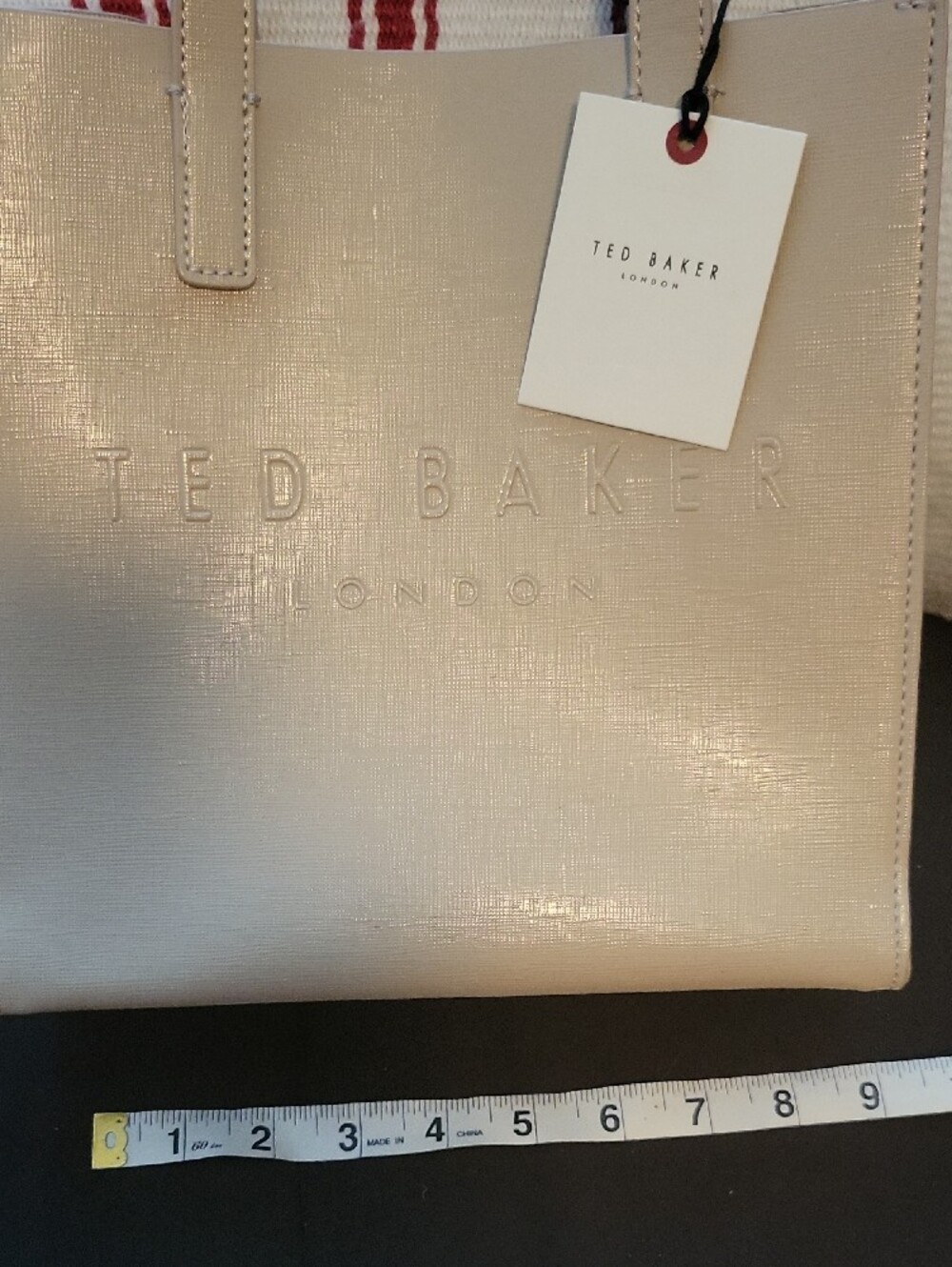 Ted Baker Neutral Beige Tote with Embossed Logo - Picture 2 of 5